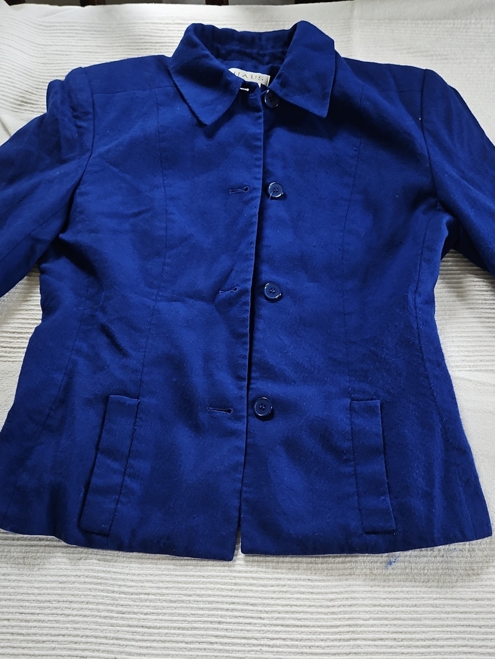 Chaus Royal Blue Button-Front Blazer